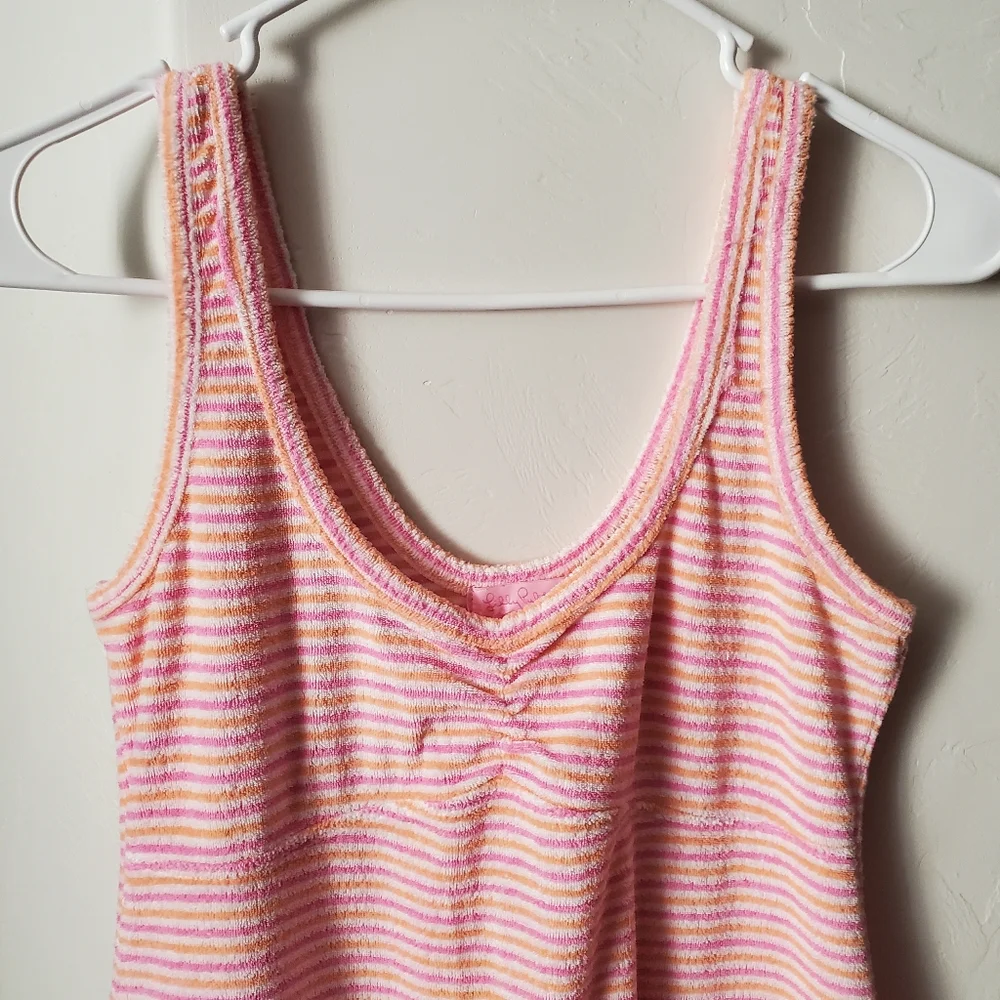 Lilly Pulitzer Terrycloth Pink Mini Dress Swim Cover Up Summer - Picture 5 of 11